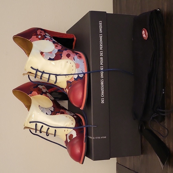 John Fluevog Shoes - John Fluevog Attic Bahiana Floral Lace Up Heel Shoes